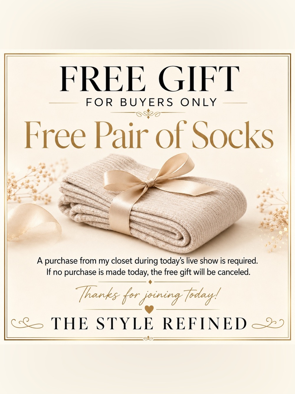 Free Gift with purchase for today’s live